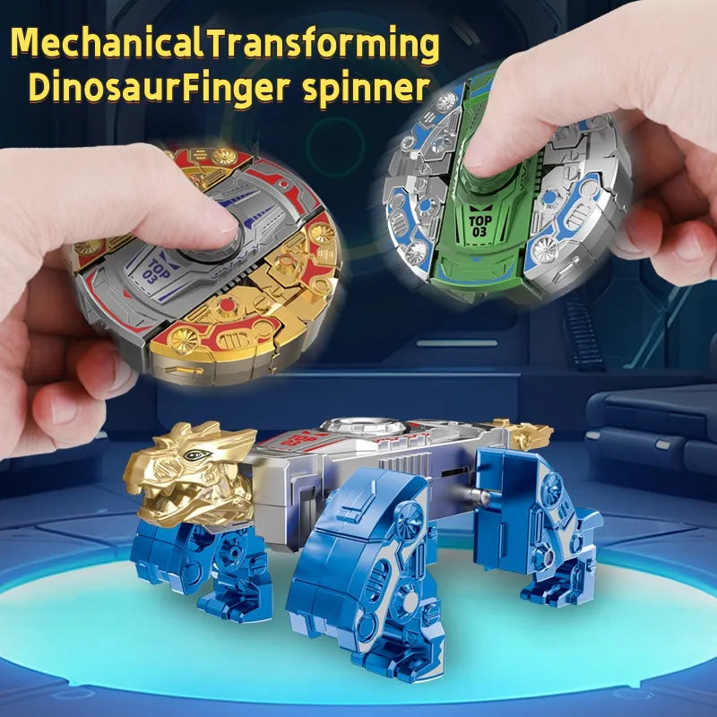 🦖🤖Transformable Finger Spinner: Mech & Dinosaur Dual Editions!