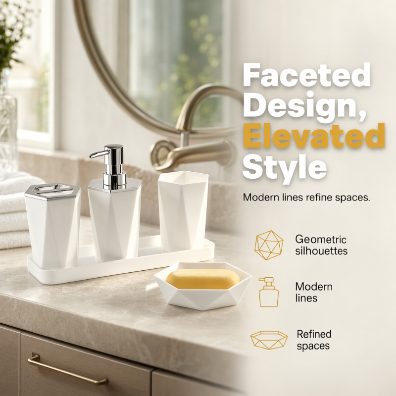 Modern Minimalist Bathroom Accessories Set